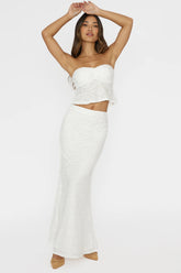 Chat Me Up Embellished Maxi Skirt White